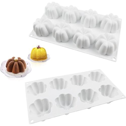8 Cavity 3D Flower Shape Cake Mold Silicone Mousse Mold DIY Baking Tray For Mousse Dessert Mould Chocolate Pastries Molds