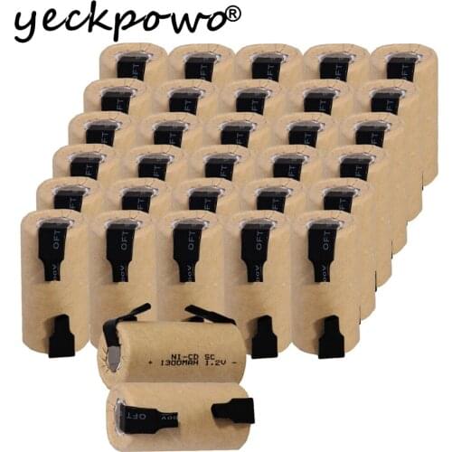 32 pcs SC batteries power tool battery SUBC rechargeable batterie 1300mah nicd 42.5mm*22mm color random