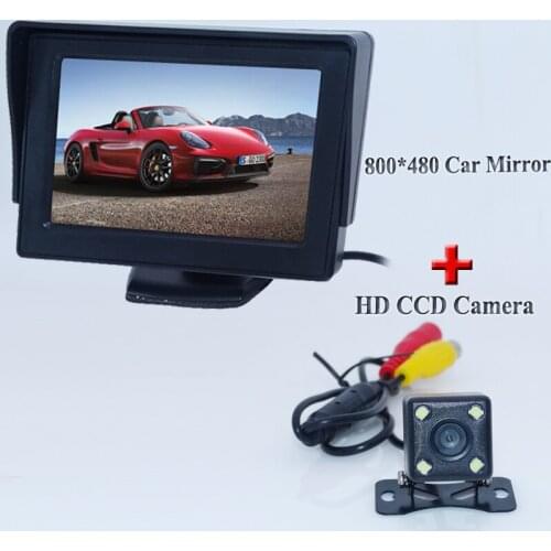 2 in 1 Car Parking Assistance System, 4.3" Car Monitor +Night Vision CCD Waterproof Rear View Camera Promotion