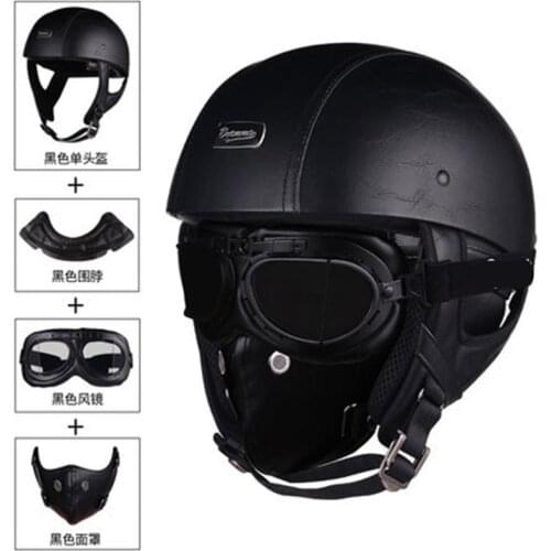 Free shipping vintage 1/2 Motorcycle Helmet half face Chopper Bike Retro motocicletas Free freight DOT approved