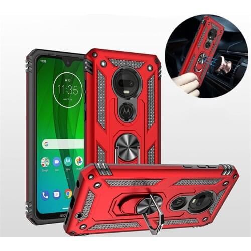For Motorola Moto G6 G7 Plus G8 Power Lite G9 Play Case Magnetic Ring Holder Cover for Moto E5 E6 E6S E6i E7 Power 2021 Cases