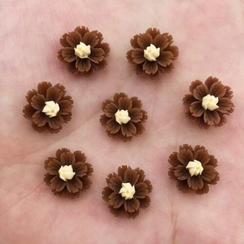 New 60pcs Resin 13mm Colorful 3D Flower Flatback Stone Scrapbook Wedding DIY Ornaments Applique Crafts SG420