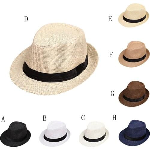 Baby Boy Hat Children Kids Summer Beach Straw Hat Jazz Trilby Fedora Hat Gangster Cap Czapki Dla Dzieci Шапки Для Мальчиков