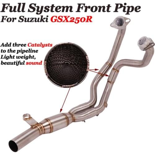 For SUZUKI DL250 GSX250R GSXR250 Motorcycle Full Exhaust System Muffler Tube Front Link Pipe Middle Link Escape Muffler