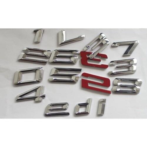 Chrome Number Letters Trunk Badge Emblem Emblems Badges for BMW 1 2 3 4 5 6 7 Series X1 X3 X4 X5 X6 GT Z4 Xdrive