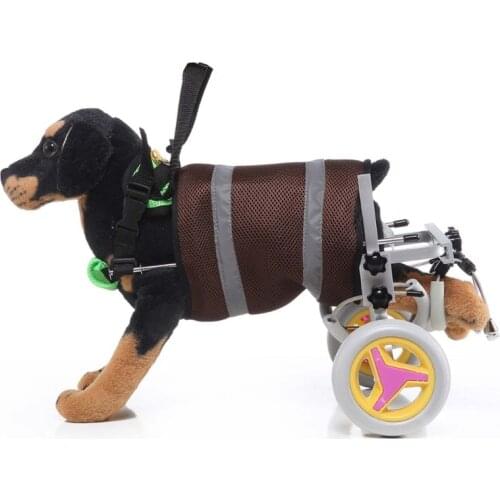 Disabled Dog Scooter Wheelchair with Handle for Small Dogs Back Legs Safety Reflective Strip Design Home Pets Dog Training