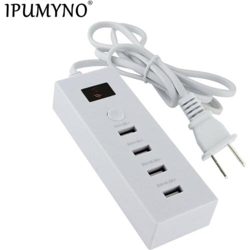 IPUMYNO 4 Ports USB Charger For iPhone iPad Samsung Multiple Wall Charging 5V/4.2A EU UK US Plug Adapter Mobile Phone Universal