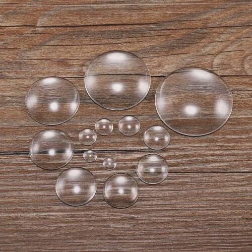 8 10 12 14 16 18 20 25mm Round Flat Back Clear Glass Cabochon Transparent Cameo Clear Crystal Cabochons For DIY Jewelry Supplies