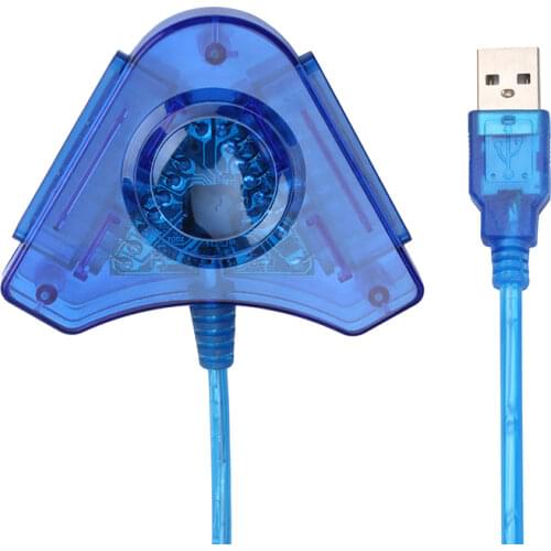 Kebidu for PS2 Gamepad Converter Joypad Game USB Dual Player Converter Adapter Cable for Dual Playstation 2 PC USB Game
