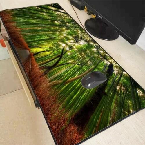 Mairuige Beautiful Anime Green Bamboo Forest Large Gaming Mouse Pad Lockedge Mouse Mat For Laptop Computer Keyboard Pad Desk Pad