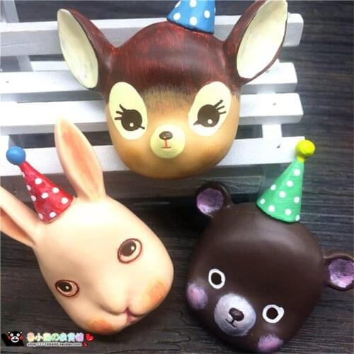 Cute 3D Resin Circus Animal Rabbit Deer Bear Fridge Magnets Gift for Kids Japan Souvenir Refrigerator Magnetic Stickers