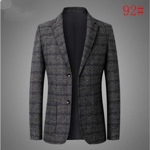 New Arrival Men Blazers Mens Single-Breasted Suit Coats Male Business Casual Plaid Blazers Coat Men Clothing