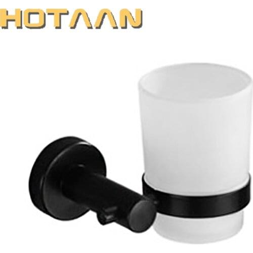 Cup & Tumbler Holders Stainless Steel Wall Mounted Bathroom Accessories Product Black Color Square Cup Holder YT-10997-H