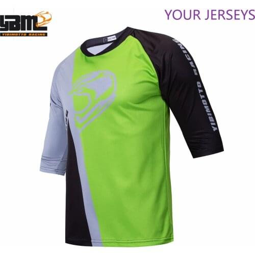 Cycling Jerseys Motocross 3/4 Sleeve Shirt Ciclismo Clothing Downhill Mountain Bike MTB DH Motorcycle Green 2022 FXR FXR