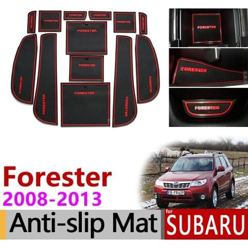 Anti-Slip Gate Slot Mat Rubber Cup Coaster for Subaru Forester 2008 2009 2010 2011 2012 2013 SH Accessories Stickers Car Styling