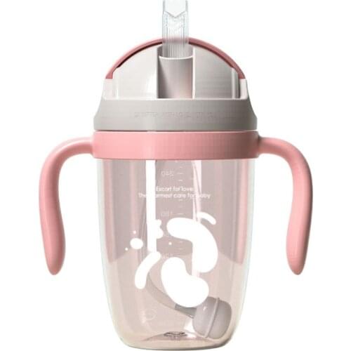 Qshare 300ml Baby Water Bottle with Straw 360 Degree Sippy Training Bottle for Children Kids