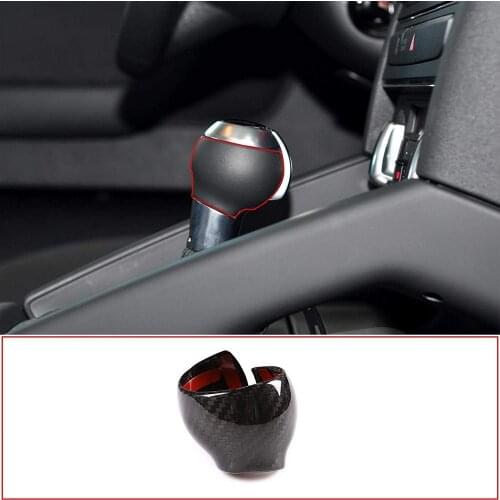 Gear Shift Knob Head Trim Decoration For Audi A3 2010-2013 Car Interior Accessory ABS Carbon Fiber