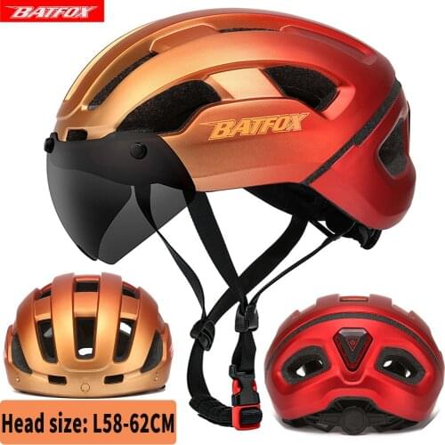Road bike helmet for men women cycling helmet with LED light USB Rechargeable Ultra-light Aero TT bicycle helmet with goggles