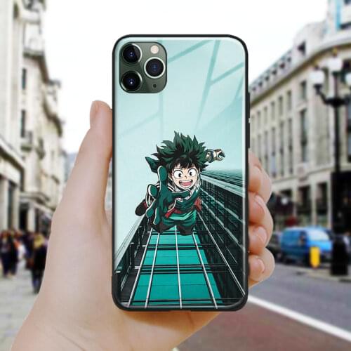 Midoriya Boku no hero Real life art Silicone Glass Phone Case Cover Shell For iPhone SE 6 6s 7 8 Plus X XR XS 11 12 Mini Pro Max