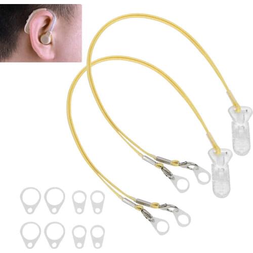 Hearing Aid Guard Rope Anti-Lost Clip Portable Hanging Rope Earwax Filters Protector Holder Accessories Ear Care Tool 2pcs/set
