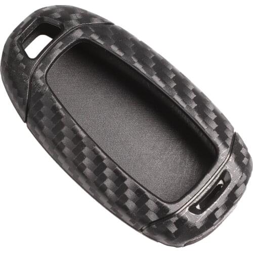Kutery Replacement Carbon Fiber Silicone Car Remote Key Case Cover For Hyundai Kona Encino