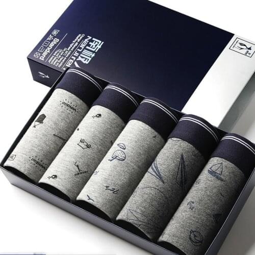 5Pcs/Lot New MenS Boxer MenS Underwear High-Quality Cotton Antibacterial Breathable MenS Boxer Pants 5XLPIUS Size Shorts