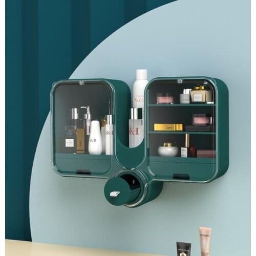 Bathroom Dust-proof Shelf Shampoo Holder Shower Shelves Wall Mount Kitchen Storage Basket Cosmetic Rack Home Organizer