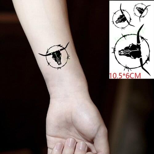 Waterproof Temporary Tattoo Sticker on body cow bull totem tatto stickers flash tatoo fake tattoos for men
