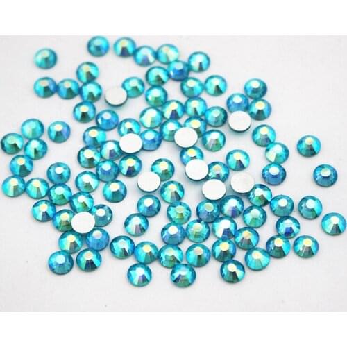 High Quality Non Hotfix Rhinestones Aquamarine AB Flatback Crystal Strass DIY Wedding Dress Decoration Gems