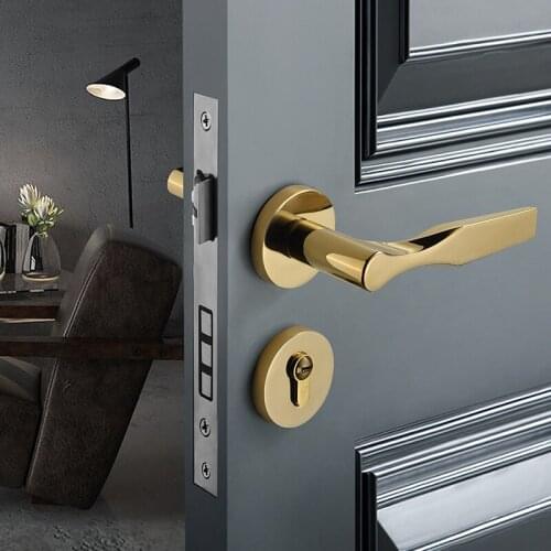 Modern Zinc Alloy Interior Safety Anti-theft Door Lock Household Silent Door Handle Split Lock Hotel Hardware Supplies