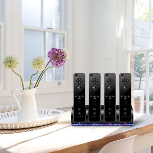 4Port Smart Charger Charging Dock Rechargeable Batteries for WII Game Console