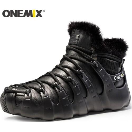 Onemix winter boots men running shoes women outdoor trekking shoe sneakers walking shoes autumn winter warm keeping shoes men