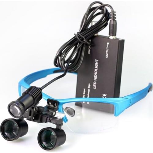 Zoom 2.5X 3.5X Dental Loupe Magnifier Binocular Magnifier Surgery Surgical Medical Operation Loupe with Spotlight Head Light