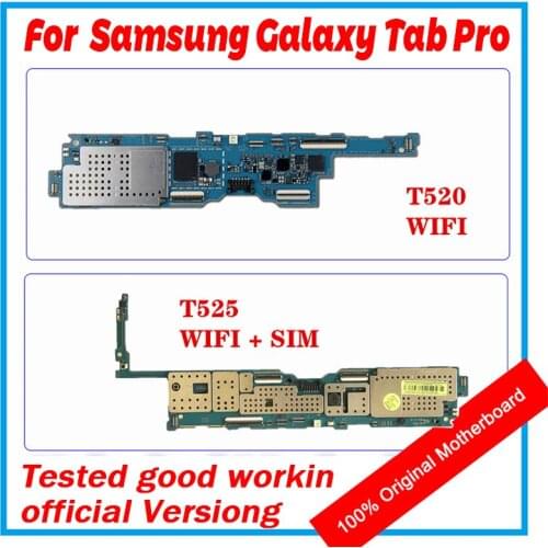 100% Original Motherboard For Samsung Galaxy Tab Pro T520 T525 16GB Mainboard WiFi / SIM Android OS Logic Board With Chips