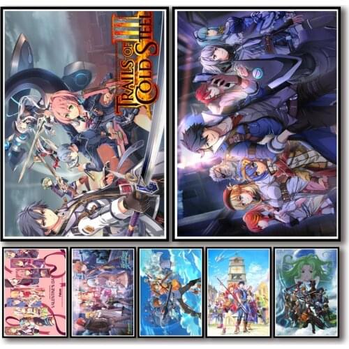 47 Designs The Legend of Heroes Whitepaper Poster Eiyuu Densetsu Artwork Fancy Wall Sticker for Coffee House Bar