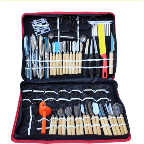 80pcs Vegetable Fruit Carving Tools Food Kitchen New With Wood Box Case Portable Drop Shipping