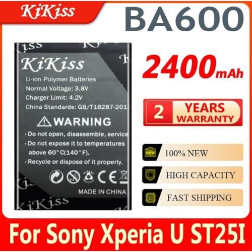 KiKiss 2400mAh BA600 For Sony Xperia U ST25I st25a st25 Kumquat Mobile Phone Battery Big Power