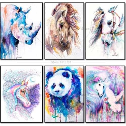 Diy diamond painting cross stitch color Animal Horse panda rhinestones crystal diamond embroidery mosaic needlework wall craft