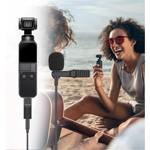 3.5mm SUB Audio Adapter Video Record Lapel Microphone for Phone Android for Osmo Pocket Camera Camcorder Recorder