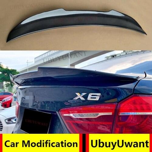UBUYUWANT New Auto Car Spoiler Wing For BMW X6 F16 2015-2019 FRP / Carbon Fiber Car Rear Trunk Lip Spoiler Tail Wing For X6 f16