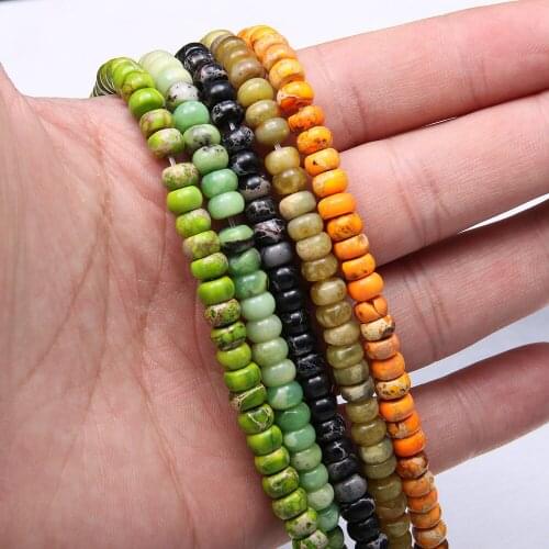 Natural Semi Precious Stone Beads Abacus Shape DIY For Making Necklaces Bracelets Earrings Etc 38CM 4*6mm