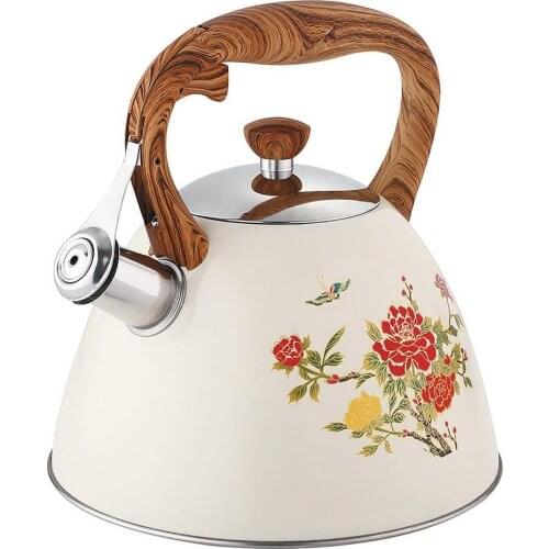 3L Stainless Steel Whistling Tea Kettle Food Grade Tea Pot With Heat-Proof Handle Stovetop Suitable For All Heat Sources