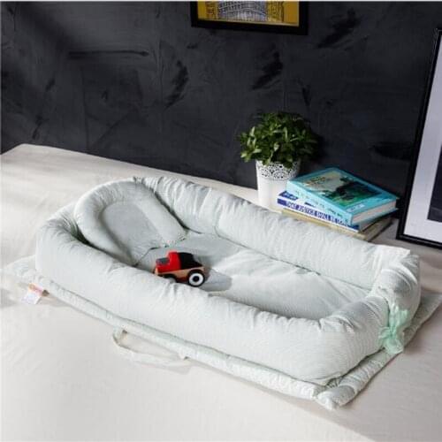 Flat Head Baby Pillow Cotton Foldable Sleeper Portable Infant Bed Soft Newborn Baby Crib Sleeping Bedding Sleep Positioner 0-24M