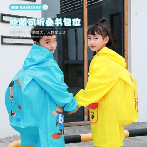 Childrens raincoat ultralight PU fabric cartoon pattern mens and womens raincoat safety and environmental protection poncho