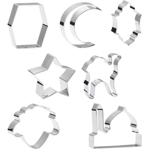 DIY Baking Stainless Cookie Mold Star Moon Camel Sheep Shaped Fancy Cookie Mould ramadan Wedding Birthday Home Party Decorations