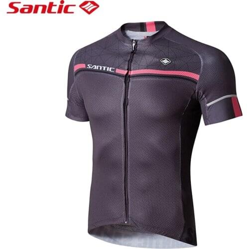 Santic Men Cycling Jerseys Road Bike MTB Short Sleeve Pro Fit shirt Antislip Sleeve CuffCycling Clothings Asian size