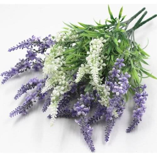 1pc Lifelike Artificial Lavender Flower Decor Fake Lavender Bouquet Plastic Fake Flower Home Decor Accessories Party Supplies