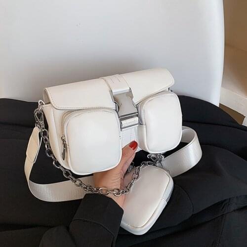 Small Soft PU Leather Crossbody Bags for Women 2021 Trend Luxury Fashion Chain Shoulder Handbag and Purses White Yellow