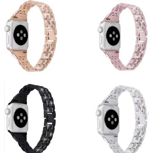 Fashion Diamond metal Strap for Apple Watch strap series6 5 4 44mm 40 for iwatch SE wrist band series 3 2 1 38mm 42mm