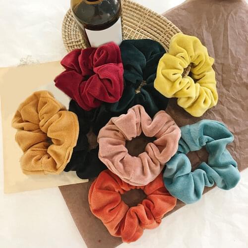 Fashion Velvet Scrunchie Elastic Hair Bands For Women Girls ponytail Holders Scrunchie Soft Hair Ties Hair Accessories Headwear